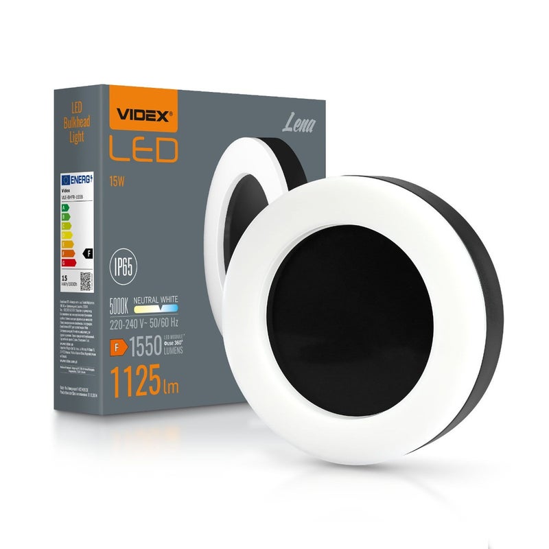 Kinkiet zewnętrzny LENA LED 15 W Neutralna biel 1550lm czarno-biały wym: 19x19x4,2 cm IP65 Videx