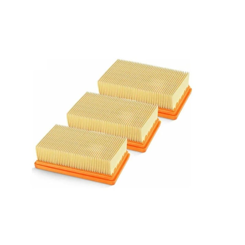 Zestaw 3 wymiennych płaskich filtrów plisowanych do Karcher MV4, MV5, MV6, WD4, WD5, WD6, WD4P, WD5P i WD6P