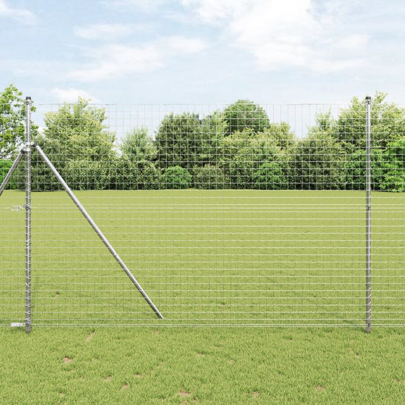 Słupek ogrodzeniowy. 7 pcs Srebrny Stal vidaXL