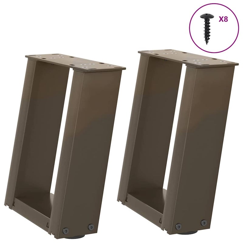 Nogi do stolika kawowego w kształcie litery U 2 szt. Naturalna stal 30x(30-31) cm Stal vidaXL