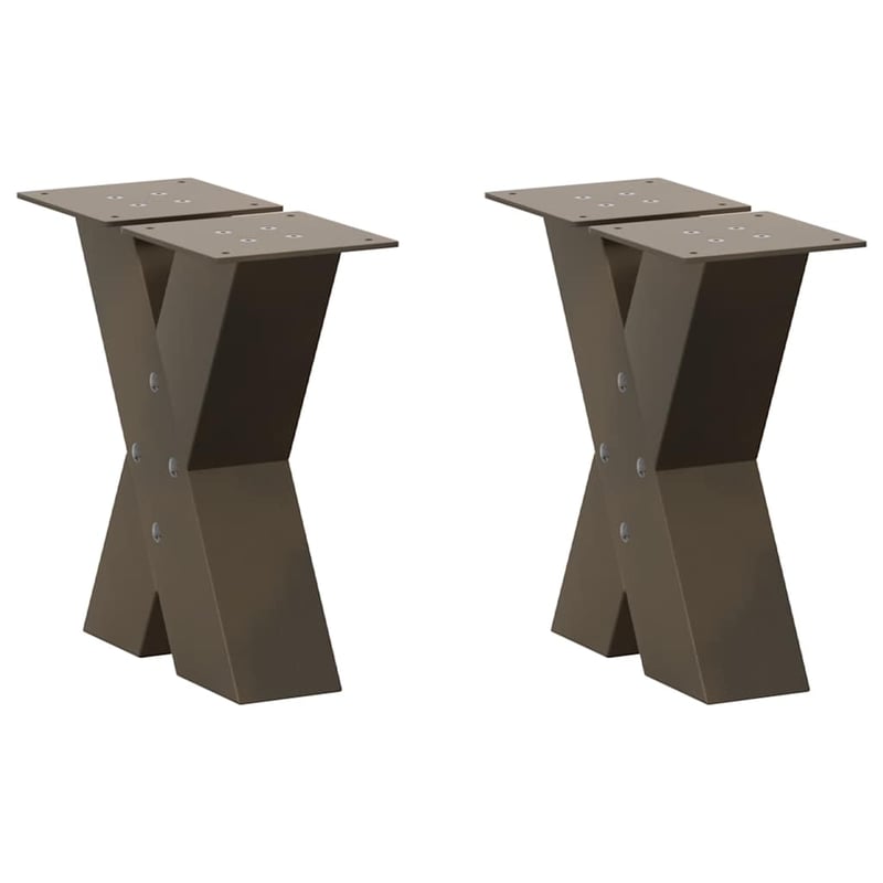 Nogi do stolika kawowego w kształcie litery X 2 szt. Naturalna stal 40x(30-31) cm Stal vidaXL