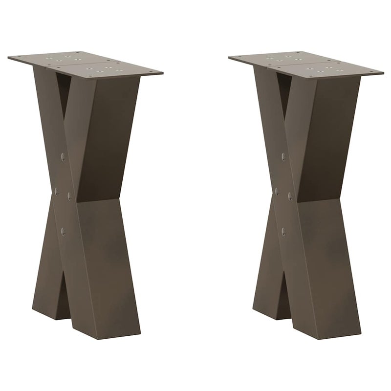 Nogi do stolika kawowego w kształcie litery X 2 szt. Naturalna stal 38x(42-43) cm Stal vidaXL