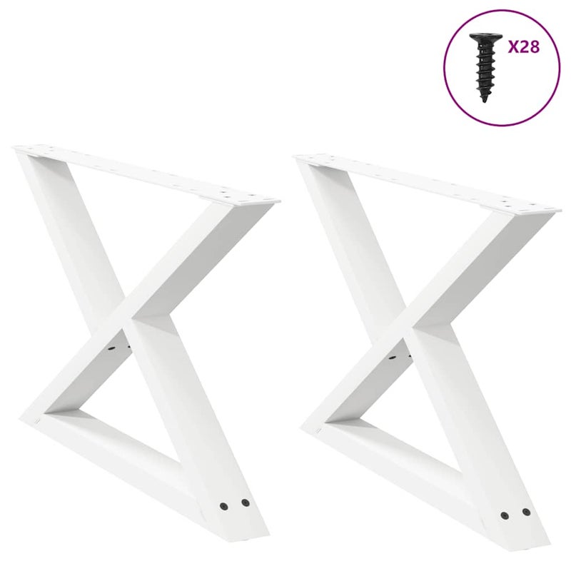 Nogi do stolika kawowego 2 szt. Białe 70x(42-43,3) cm Stal vidaXL