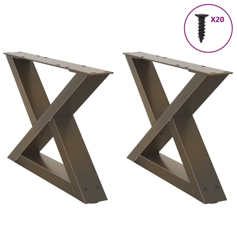 Nogi do stolika kawowego 2 szt. Naturalna stal 60x(30-31,3) cm Stal vidaXL