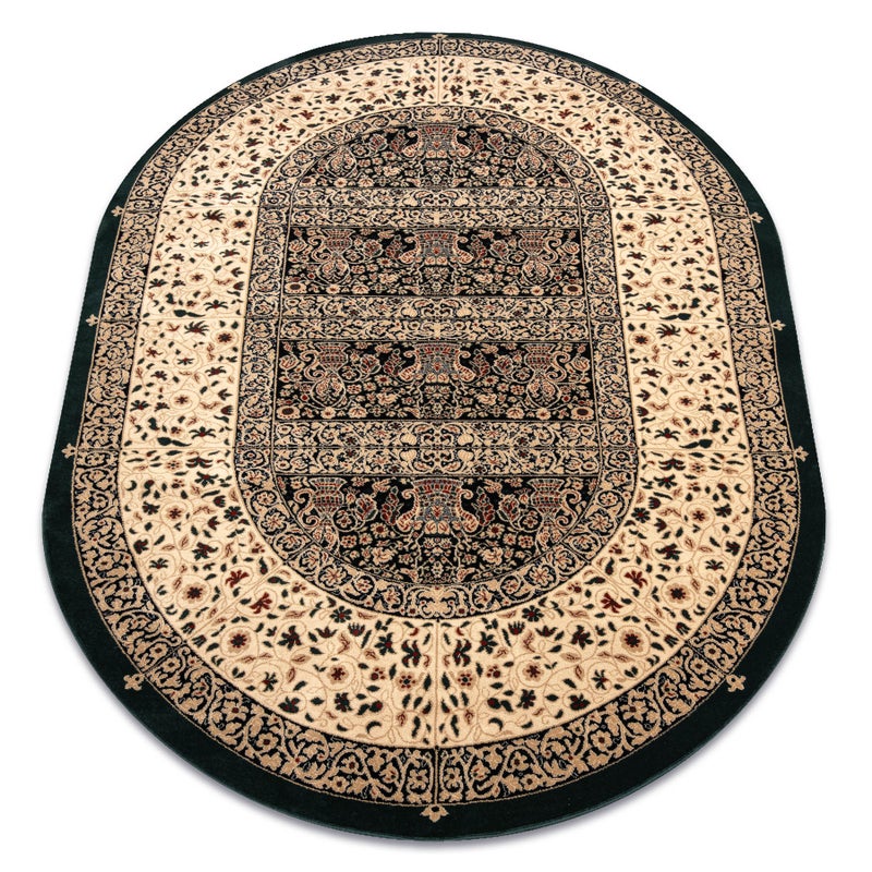 Dywan wełniany POLONIA owal WITRAŻ szmaragd 170x235 cm