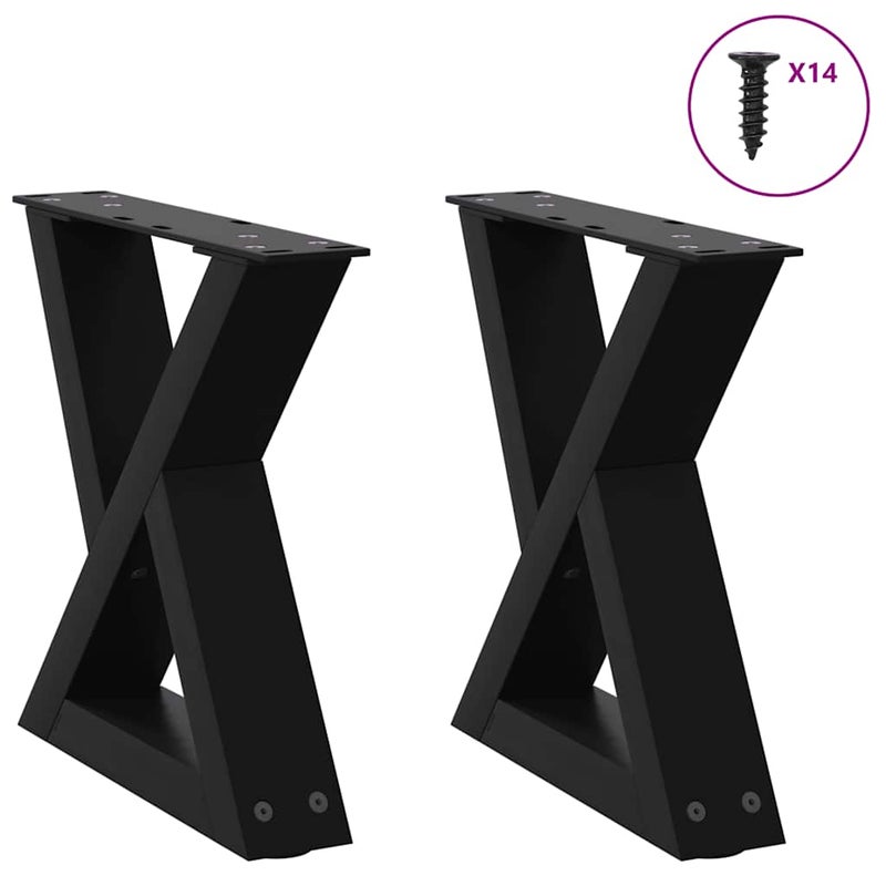 Nogi do stolika kawowego 2 szt. Czarne 40x(30-31,3) cm Stal vidaXL
