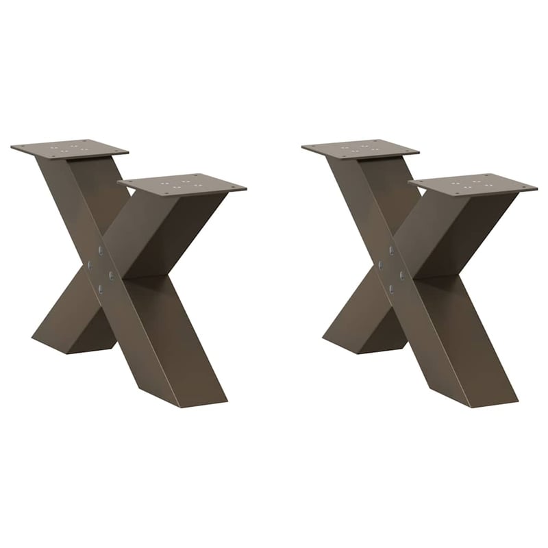 Nogi do stolika kawowego w kształcie litery X 2 szt. Naturalna stal 50x(30-31) cm Stal vidaXL