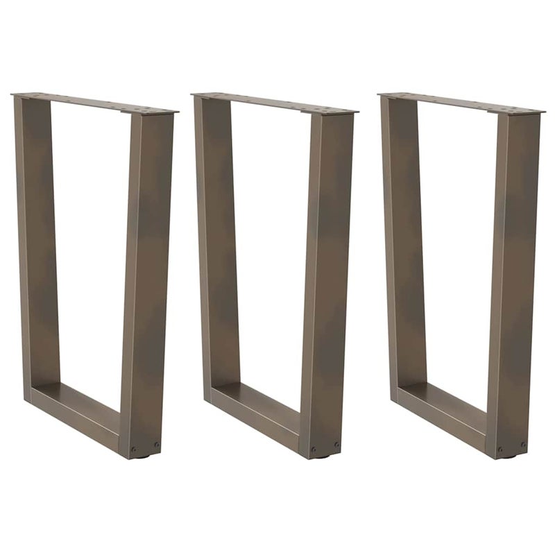 Nogi do stołu jadalnego w kształcie litery V 3 szt. Naturalna stal 70x(72-73,3) cm Stal vidaXL