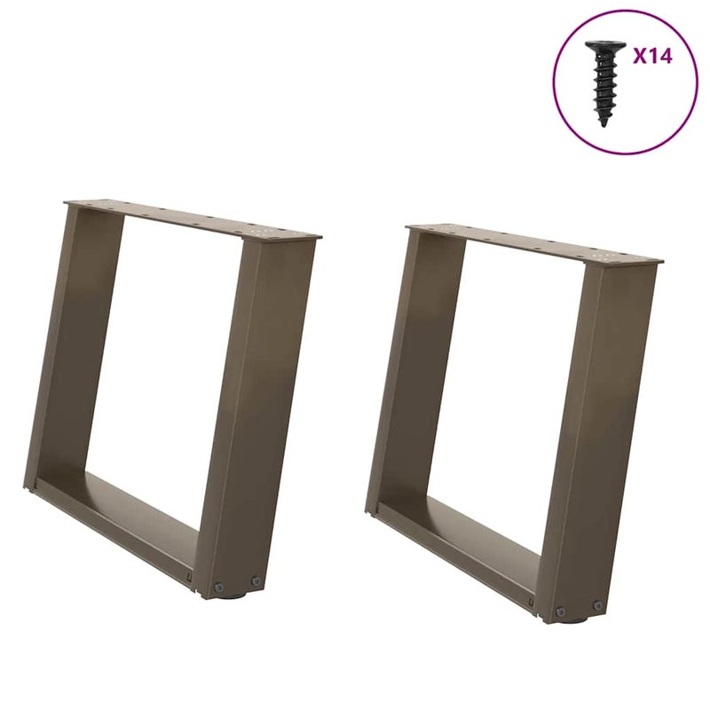 Nogi do stolika kawowego w kształcie litery U 2 szt. Naturalna stal 60x(42-43) cm Stal vidaXL