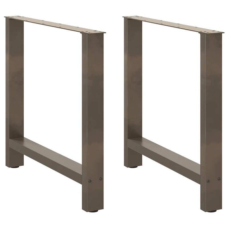 Nogi do stołu jadalnego Naturalna stal 2 szt. 80x(72-73) cm Stal vidaXL