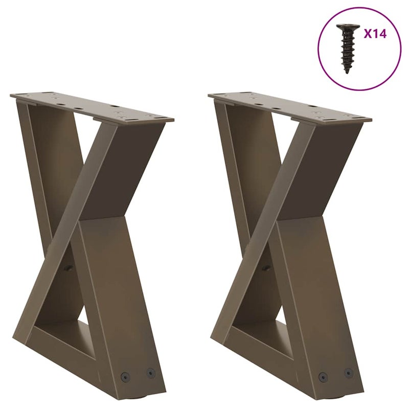 Nogi do stolika kawowego 2 szt. Naturalna stal 40x(30-31,3) cm Stal vidaXL