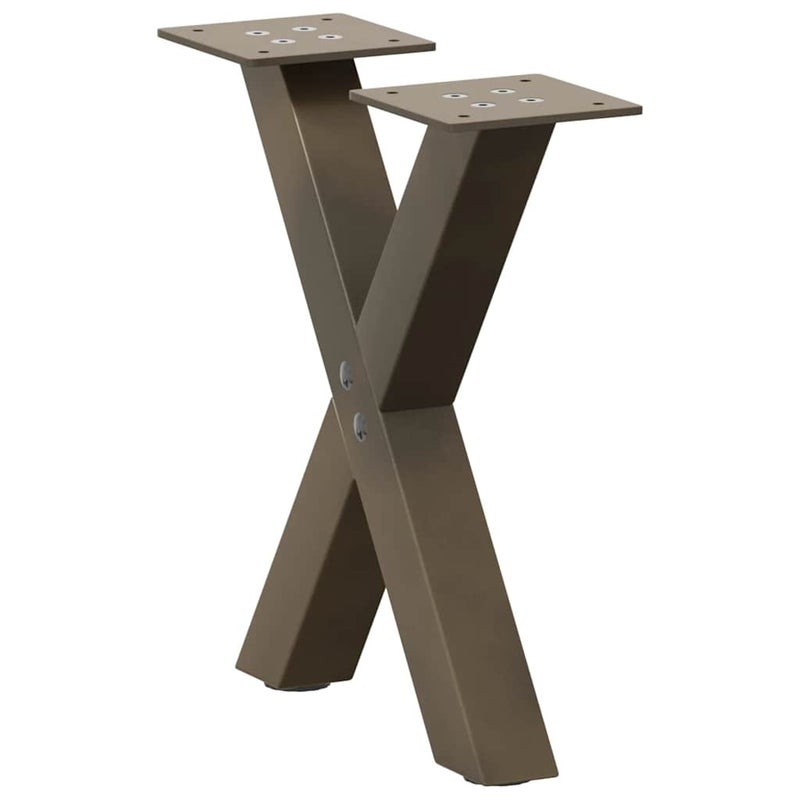 Nogi do stolika kawowego w kształcie litery X 2 szt. Naturalna stal 37x(30-31) cm Stal vidaXL