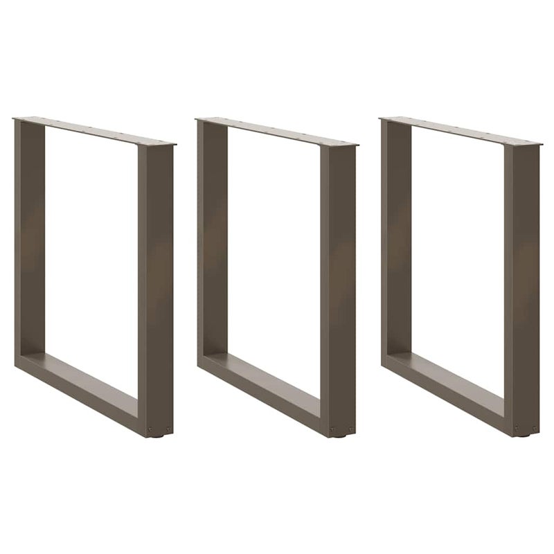 Nogi do stołu jadalnego w kształcie litery U 3 szt. Naturalna stal 80x(72-73) cm Stal vidaXL