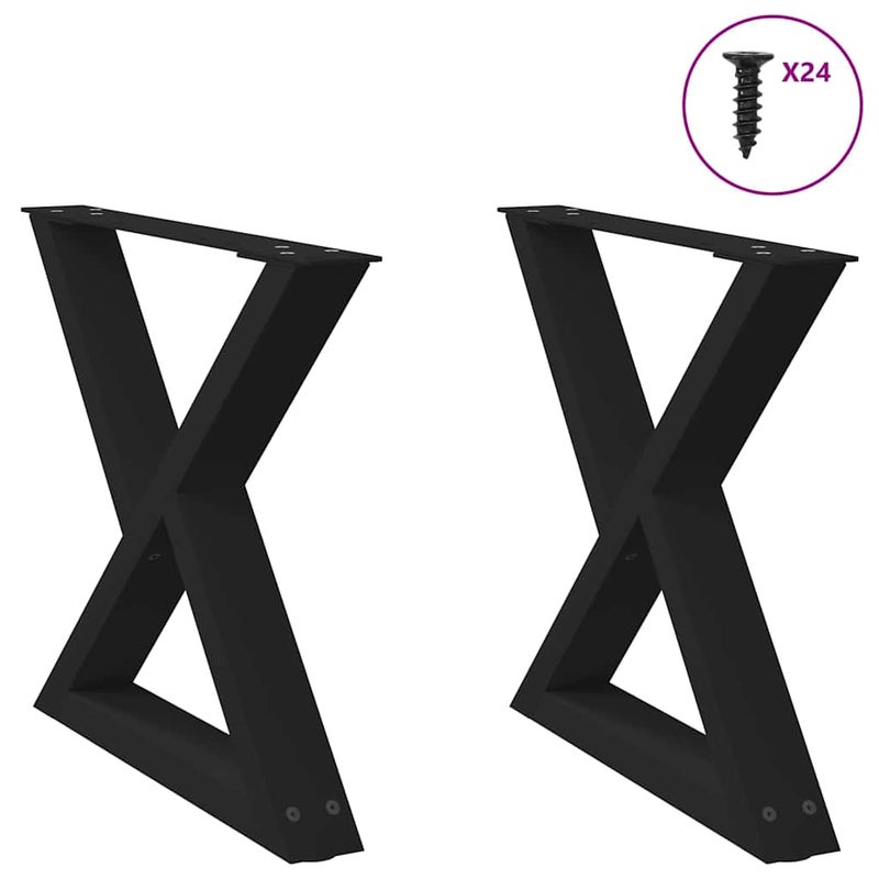 Nogi do stolika kawowego 2 szt. Czarne 60x(42-43,3) cm Stal vidaXL