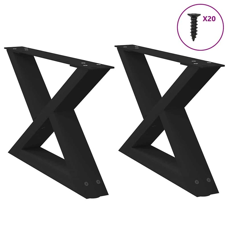 Nogi do stolika kawowego 2 szt. Czarne 50x(30-31,3) cm Stal vidaXL