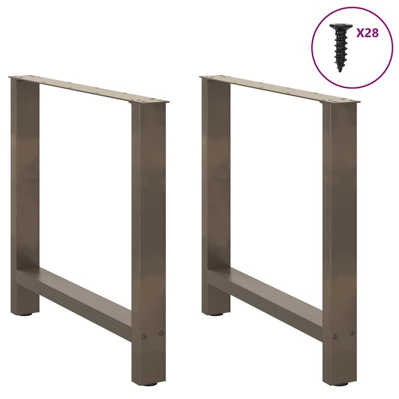 Nogi do stołu jadalnego Naturalna stal 2 szt. 70x(72-73) cm Stal vidaXL