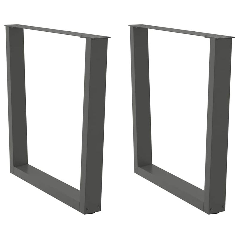 Nogi do stołu jadalnego w kształcie litery V 2 szt. Antracyt 90x(72-73,3) cm Stal vidaXL