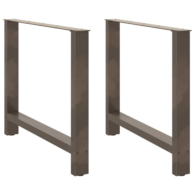 Nogi do stołu jadalnego Naturalna stal 2 szt. 100x(72-73) cm Stal vidaXL