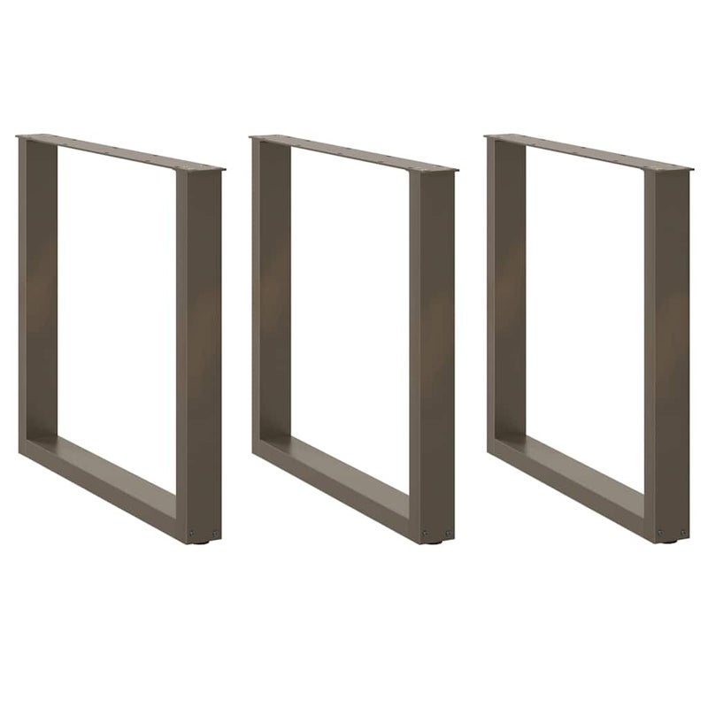 Nogi do stołu jadalnego w kształcie litery U 3 szt. Naturalna stal 90x(72-73) cm Stal vidaXL