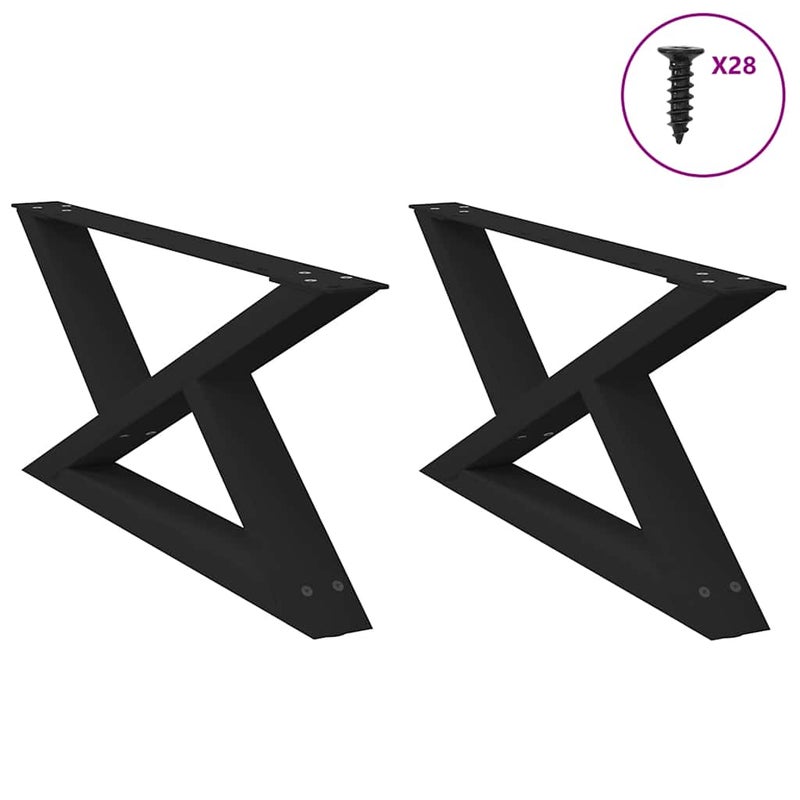 Nogi do stolika kawowego 2 szt. Czarne 70x(30-31,3) cm Stal vidaXL