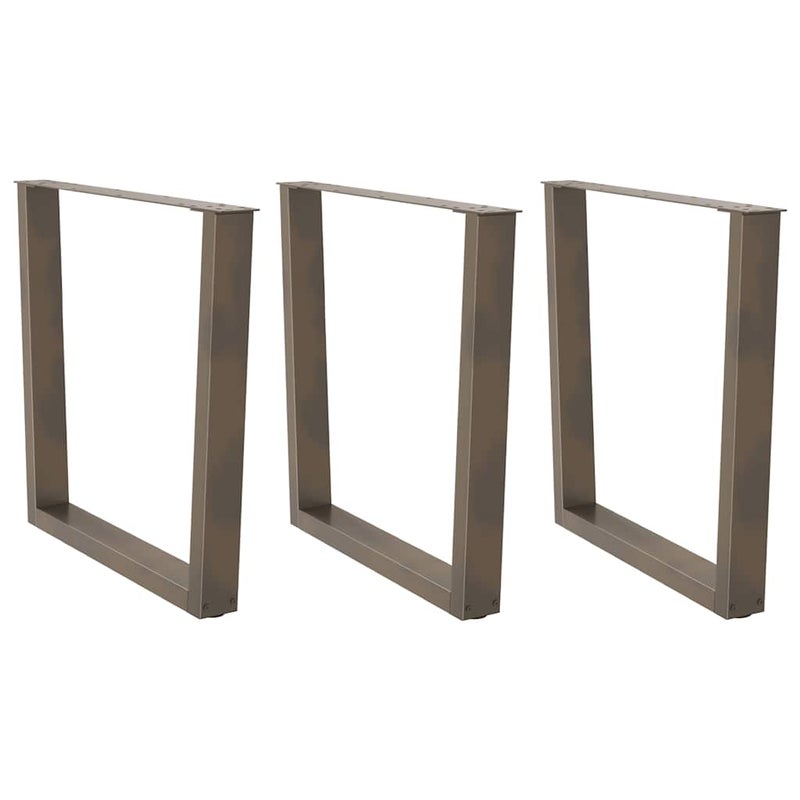 Nogi do stołu jadalnego w kształcie litery V 3 szt. Naturalna stal 80x(72-73,3) cm Stal vidaXL