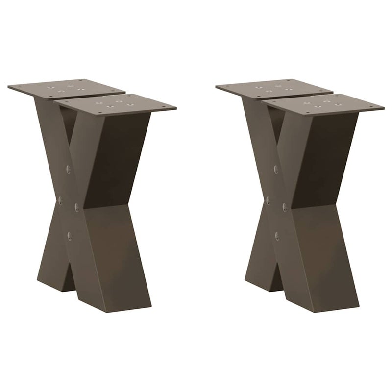 Nogi do stolika kawowego w kształcie litery X 2 szt. Naturalna stal 30x(30-31) cm Stal vidaXL