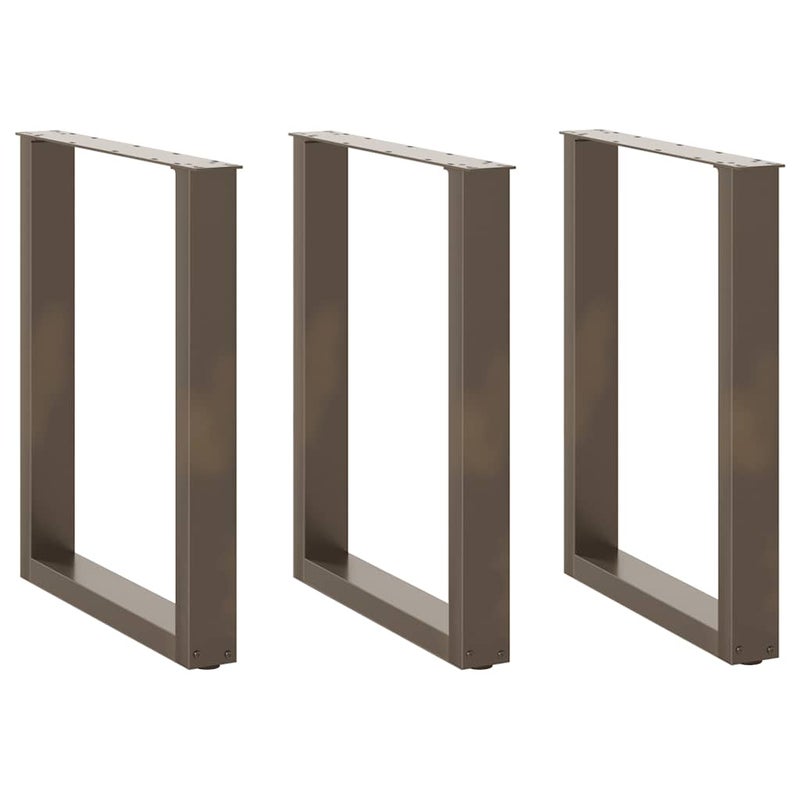 Nogi do stołu jadalnego w kształcie litery U 3 szt. Naturalna stal 70x(72-73) cm Stal vidaXL
