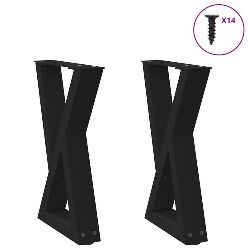 Nogi do stolika kawowego 2 szt. Czarne 28x(42-43,3) cm Stal vidaXL