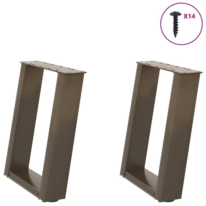 Nogi do stolika kawowego w kształcie litery U 2 szt. Naturalna stal 38x(42-43) cm Stal vidaXL