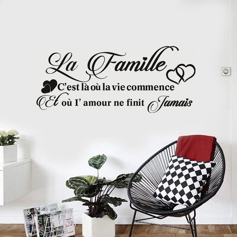 Naklejki ścienne Cytaty Rodzina To tu zaczyna się życie I tam miłość nigdy się nie kończy Tekst naklejki ściennej Cham