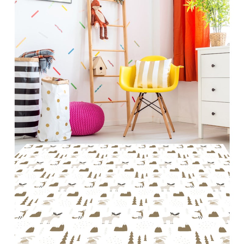 Dziecięcy dywan winylowy Forest sepia 50x100 cm - PVC antypoślizgowy, winylowy do pokoju dziecięcego, ognioodporny i zmywalny.