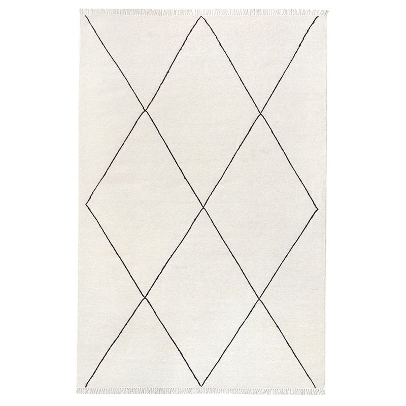 Hamid - Kilim ATLAS D1 230 x 160 cm, czarno-biały gobelin z motywami geometrycznymi