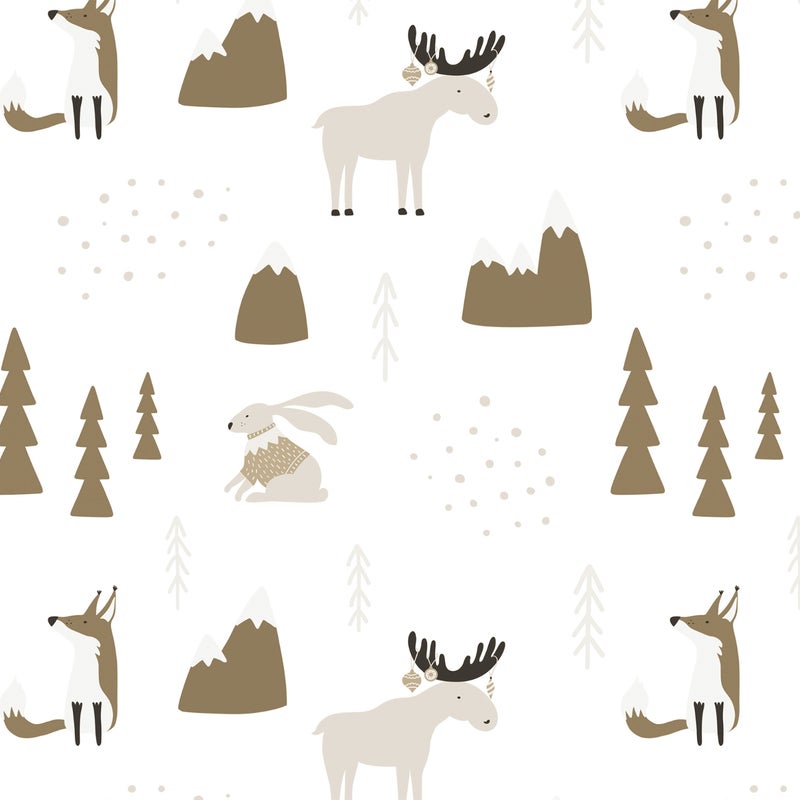 Dziecięcy dywan winylowy Forest sepia 50x140 cm - PVC antypoślizgowy, winylowy do pokoju dziecięcego, ognioodporny i zmywalny.