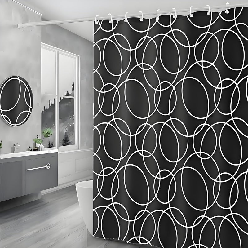 Zasłona prysznicowa 180 x 180 cm z poliestru wodoodpornego i odpornego na pleśń - Wzór falisty