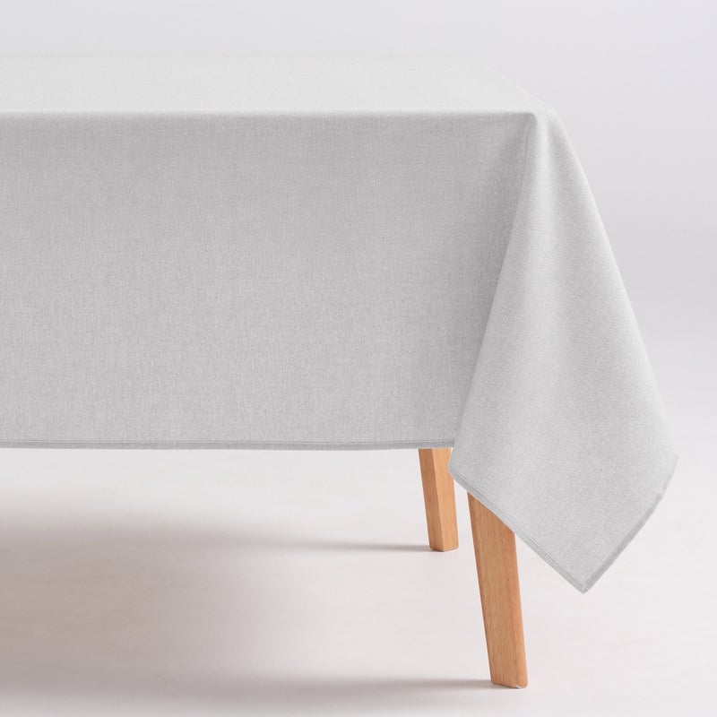 Obrus plamoodporny bawełniany, miękki w dotyku, gładki jasnoszary 140x200 cm