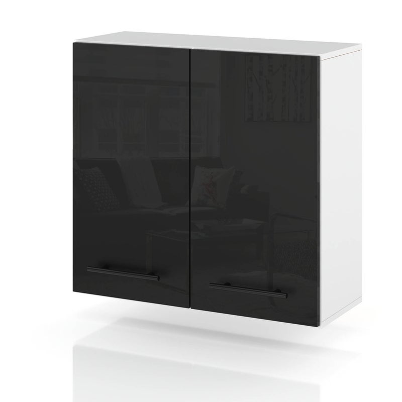 Szafka kuchenna wisząca modułowa nowoczesna 80cm spremium czarny połysk