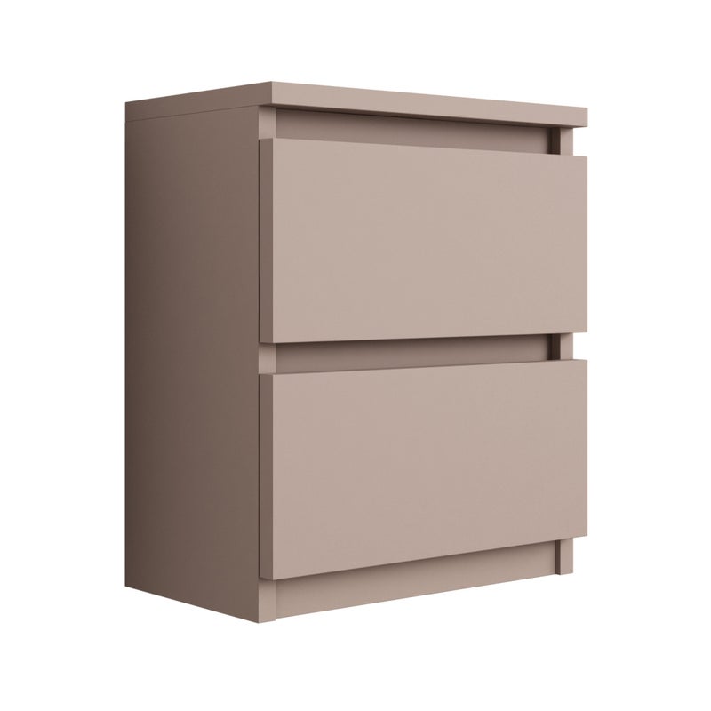 Szafka nocna stojąca z dwiema szufladami – 45 ×36 × 36 cm – kolor: Toffi
