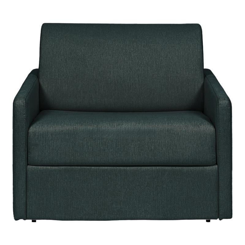 Fotel rozkładany typu express z tapicerką w butelkowej zieleni - Materac 14 cm - CALIFE