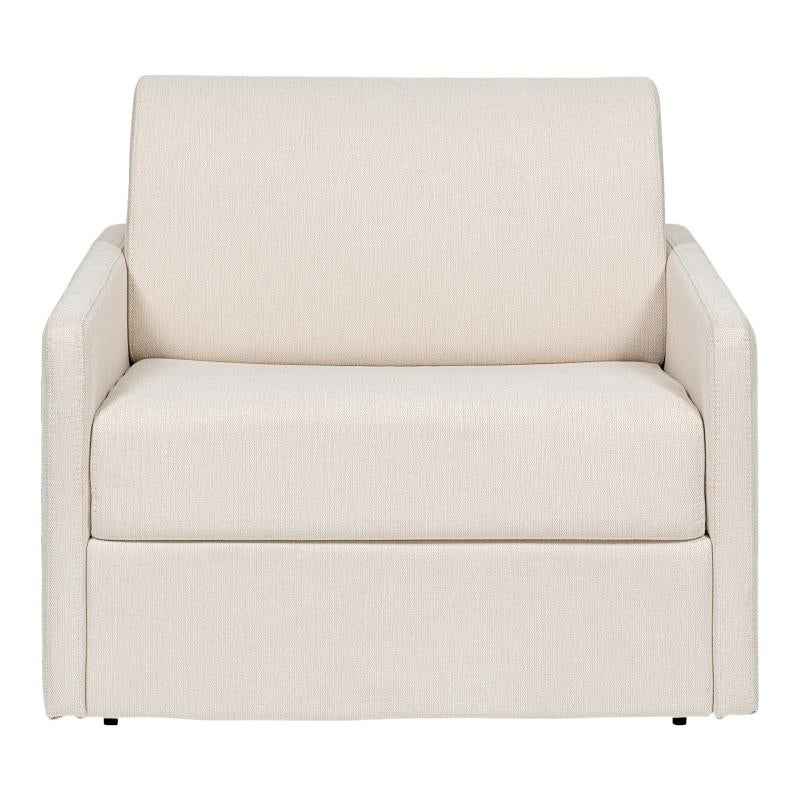 Fotel rozkładany typu express z beżową tapicerką - Materac 14 cm - CALIFE