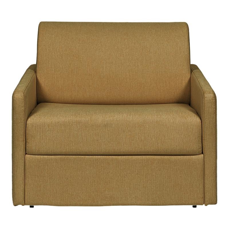 Fotel rozkładany typu express z żółtą tapicerką - Materac 14 cm - CALIFE