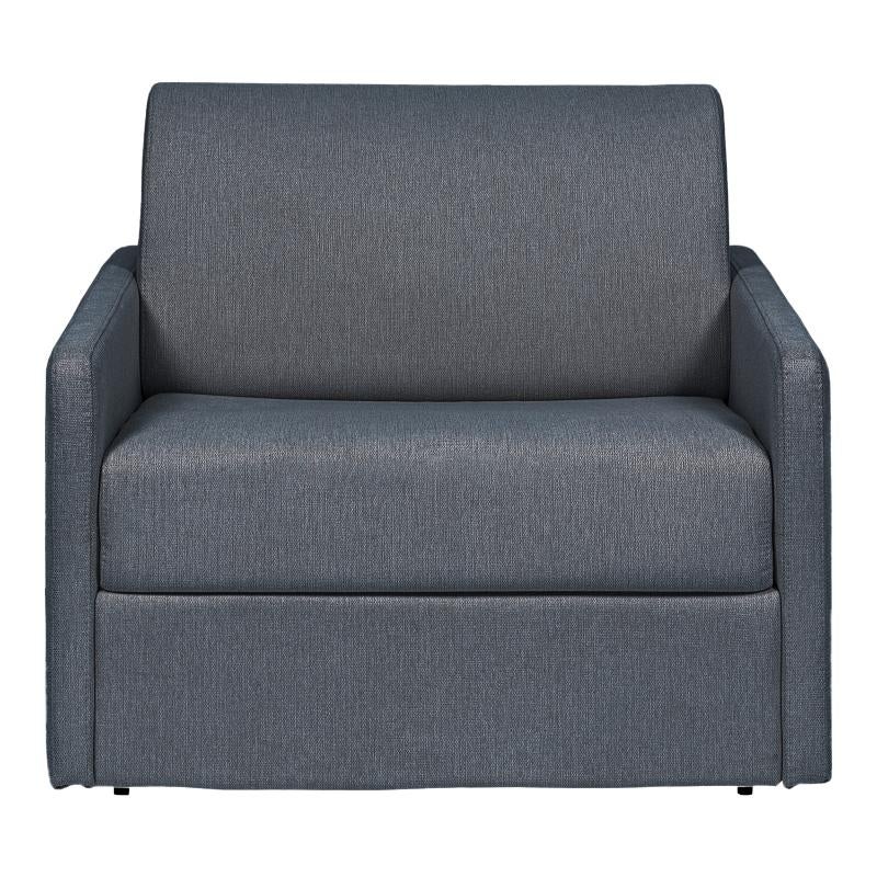 Fotel rozkładany typu express z szarą tapicerką - Materac 14 cm - CALIFE