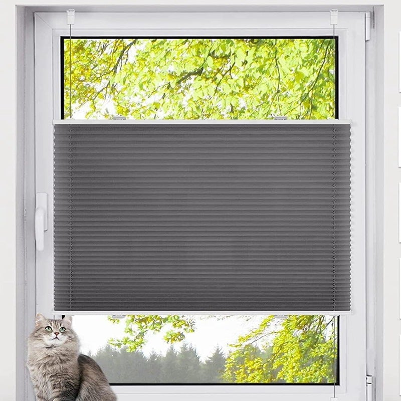 Szara roleta plisowana 50x100 cm – bez wiercenia, do okien i drzwi, praktyczna i elegancka, łatwa w montażu