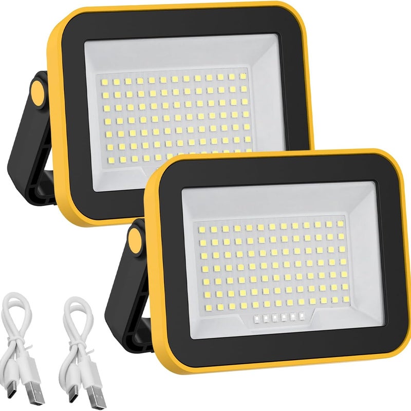 Akumulatorowy reflektor LED, 5 trybów, 2000 mAh – przenośny na plac budowy, do garażu, na kemping i do prac na zewnątrz