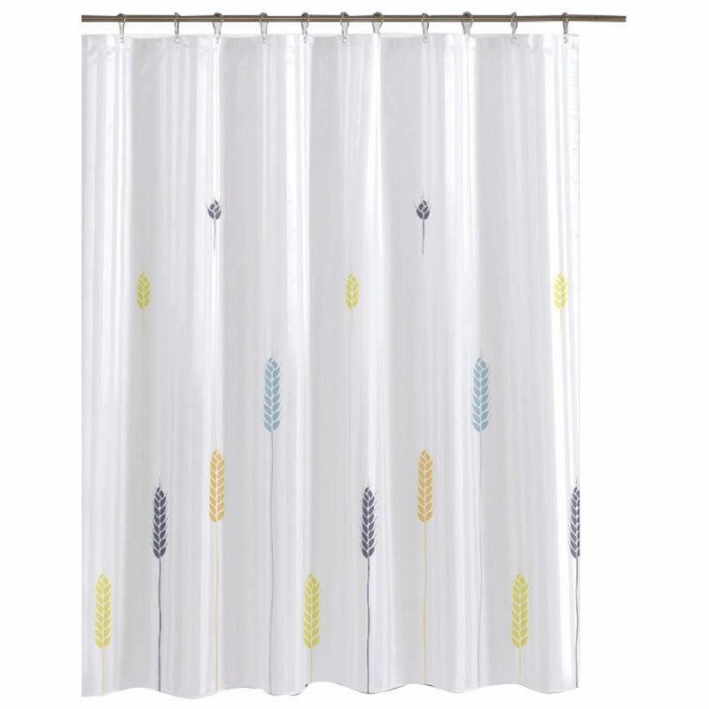 Zasłona prysznicowa łazienkowa, 180 x 200 cm, z 12 haczykami, szybkoschnąca (kłosy pszenicy*1), wodoodporna tkanina poliestrowa