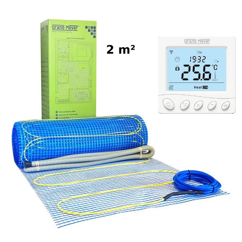 Zestaw Mata grzewcza 2 m² 170 W/m² + Termostat Wi-Fi programowalny W350