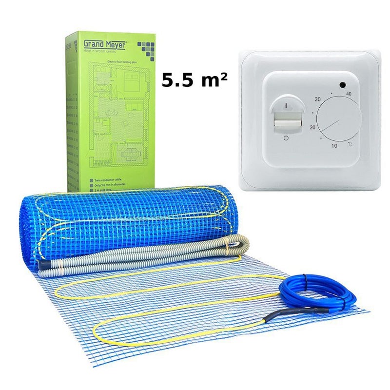 Zestaw Mata grzewcza 5.5 m² 170 W/m² + Termostat mechaniczny MST-1