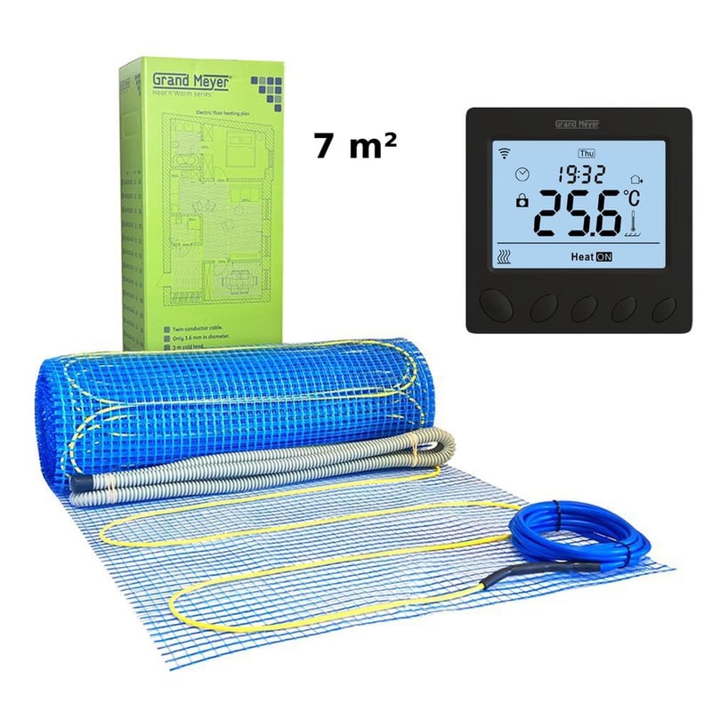 Zestaw Mata grzewcza 7 m² 170 W/m² + Termostat Wi-Fi programowalny W390