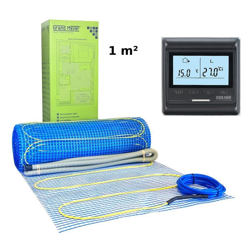 Zestaw Mata grzewcza 1 m² 170 W/m² + Termostat programowalny HW800