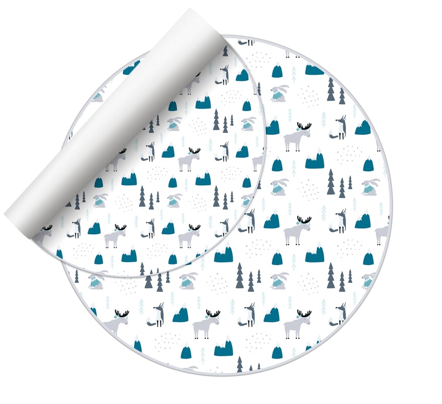 Dywan winylowy dla dzieci Forest [średnica] 200 cm - Antypoślizgowy PVC, winylowy do pokoju dziecięcego, trudnopalny i zmywalny.