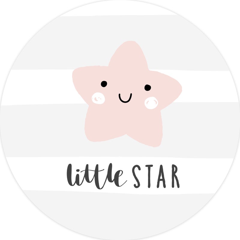 Dywan winylowy dla dzieci Little Star [średnica] 200 cm - Antypoślizgowy PVC, winylowy do pokoju dziecięcego, trudnopalny i zmywalny.